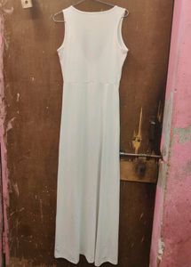 White Sleeveless Slit Maxi Dress