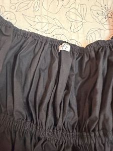 Nefs finds Black Square Neck Puff Sleeve Dress