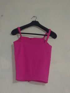 Hot Pink Button-Up Tank Top