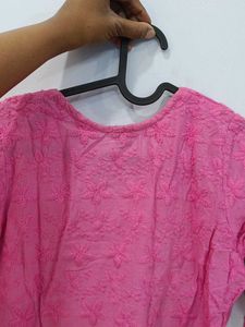 Pink Embroidered Kurta