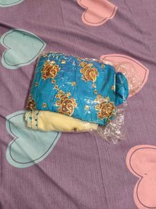 unstitched Blue Kurta Set
