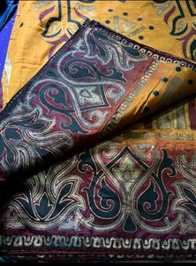 Mustard Meroon pure silk saree