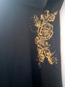 Black GOWN With GOLDEN DESIGN
