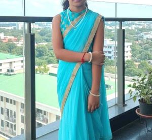 Blue Ethnic Saree kids