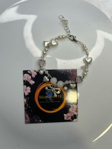 Heart & Pearl Charm Bracelet