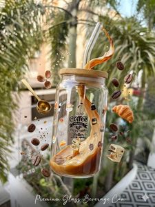Premium Glass Coffee Beverage Can Tumbler