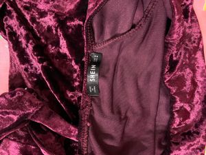 Burgundy Velvet Choker Dress
