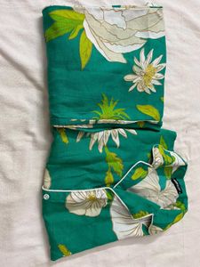 Green Floral Pajama Set