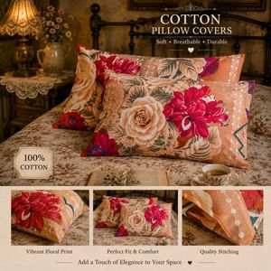 🇳🇿💫🎀Vintage Floral Cotton Pillow Covers