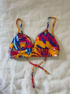 Vibrant Tropical Print Bikini Top