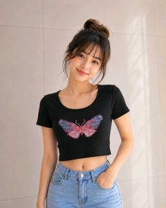 Black Butterfly Graphic T-Shirt
