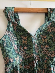 Green Floral Print Summer Dress