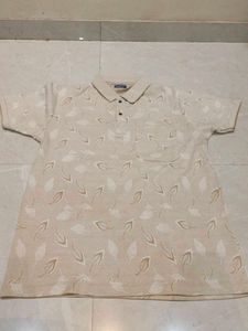 Men's Leaf Print Polo T-Shirt