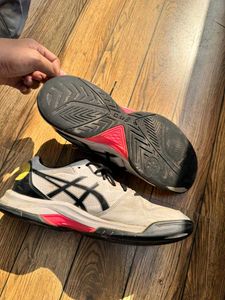ASICS White &amp; Black tennis Shoes