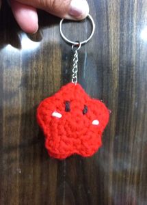 Handmade Red Star Keychain