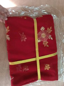 New Red Embroidered Saree