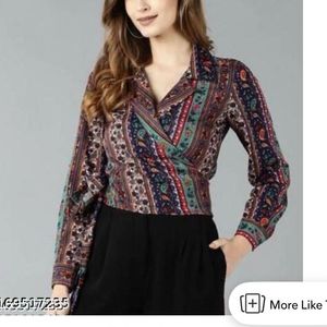 Stylish Printed Wrap Top