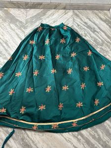 Elegant Teal Embroidered Skirt