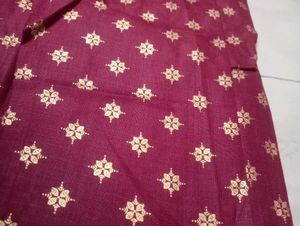 Maroon cotton blend printed Kurta