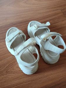 Chunky White Platform Sandals
