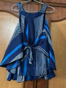 Chic Blue Striped Halter Top