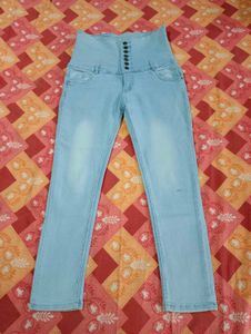 Light Wash High Waist Denim Jeans