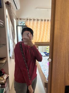 Maroon Zip-Up Jacket of pepe jeans