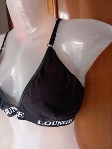 Lounge Black Bra &amp; Thong Set