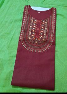 Embroidered Maroon Kurta