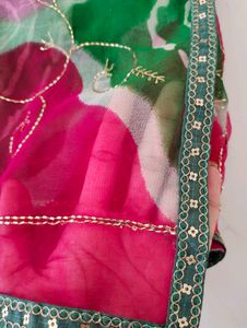 Vibrant Floral Print Saree