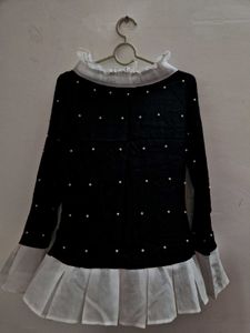 Black &amp; White Embellished Top