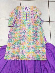 Colorful Floral Kurta with sharara