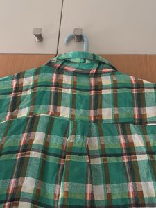 Green Plaid Button-Up Shirt