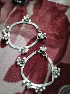 Silver Anklets with Bells