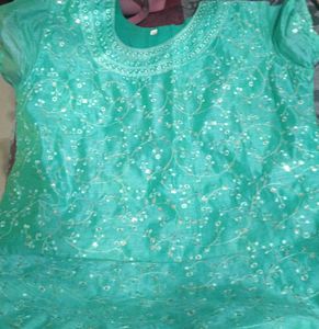 Sparkly Teal Kurti Top