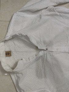 Manyavar White Cotton Kurta