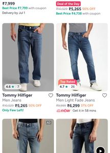 Tommy Hilfiger Men's Blue Denim Jeans ltd addi