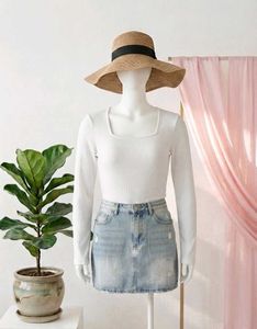 White Long Sleeve Top