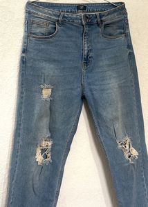 Rio Distressed Blue Denim Jeans