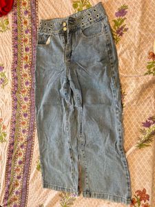 baggy Stylish Light Wash Denim Jeans