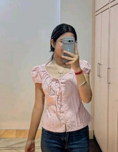 savana puffed sleeves placket blouse