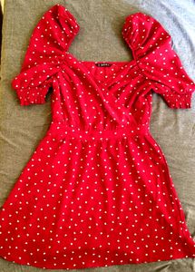 Shein Surpline Doted Print Dress