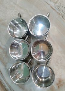 2 Layer Printed Steel Tea Cup Pack Of 6