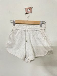 made in korea stone work Cute White Polka Dot Shor