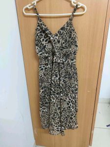 Leopard Print Spaghetti Strap Dress