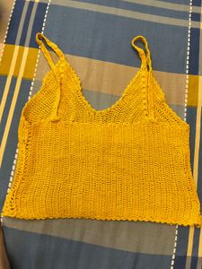 Yellow Crochet Crop Top