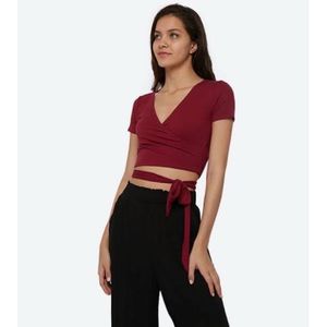 Stylish Maroon Wrap Top