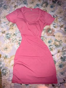 cute pink bodycon mini dress