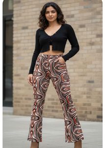 Funky Patterned Flare Leg Pants