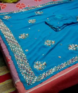 Heavy Saree With Blouse Combo 😍